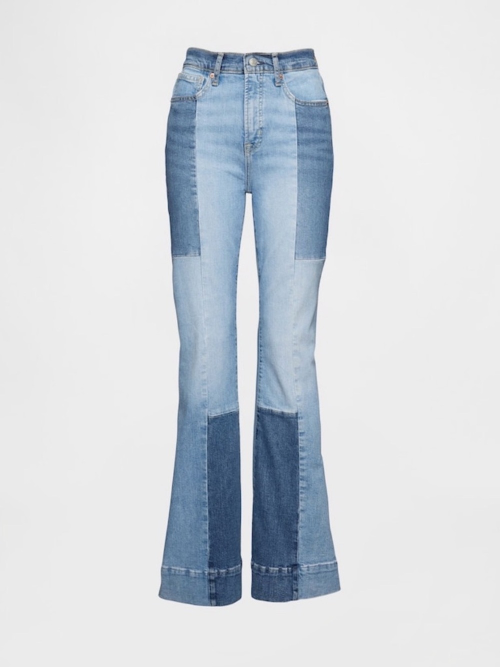 NWT High Rise Patchwork 70’s Flare Jeans Size 26 / 2P